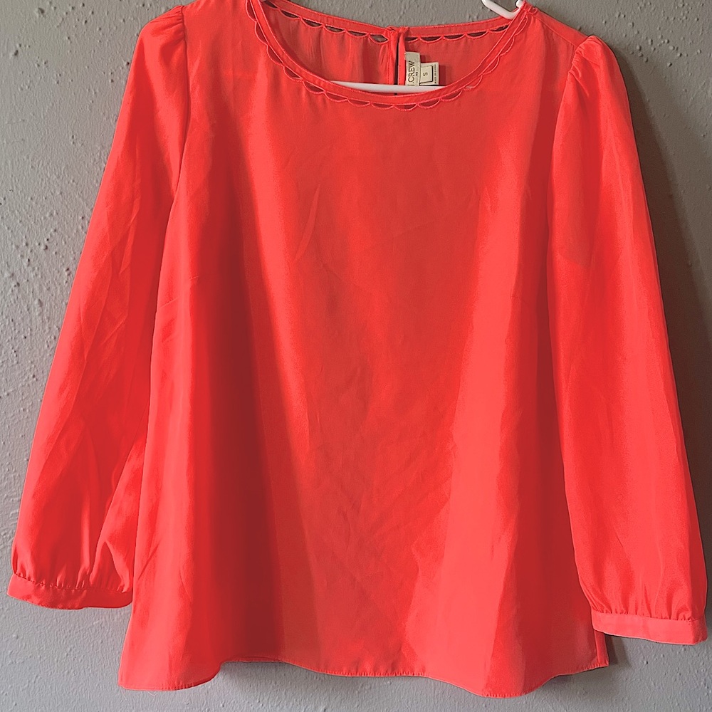 J.crew coral blouse